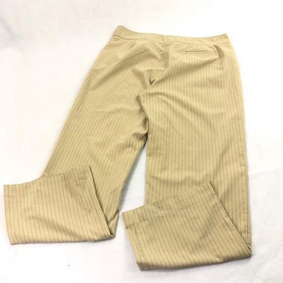 Covington Stretch Slacks Dress Pants Tan Stripe 14 - Picture 2 of 6